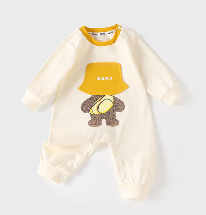 baby long sleeve onesie.  Newborn ha clothes, fart crawling clothes, jumper + button, spring / autumn, GM, 66-100cm height, 03-24 months age, A