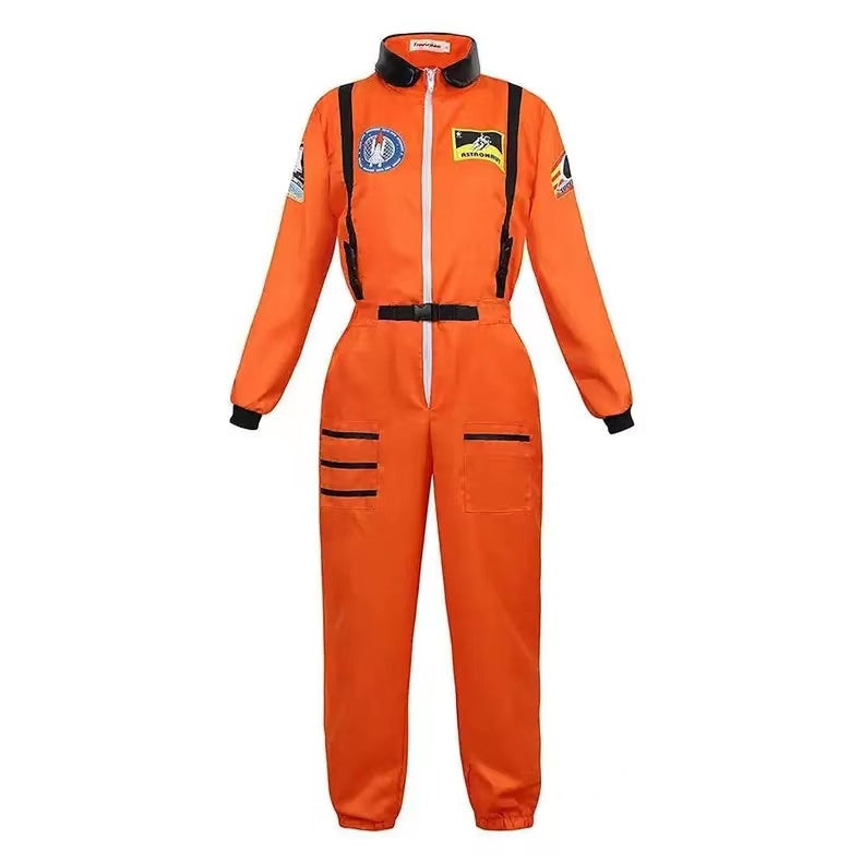 Astronaut Costume Space Suit For Adult Cosplay Costumes Zipper Halloween Costume Couple Flight Jumpsuit Plus Size Uniform