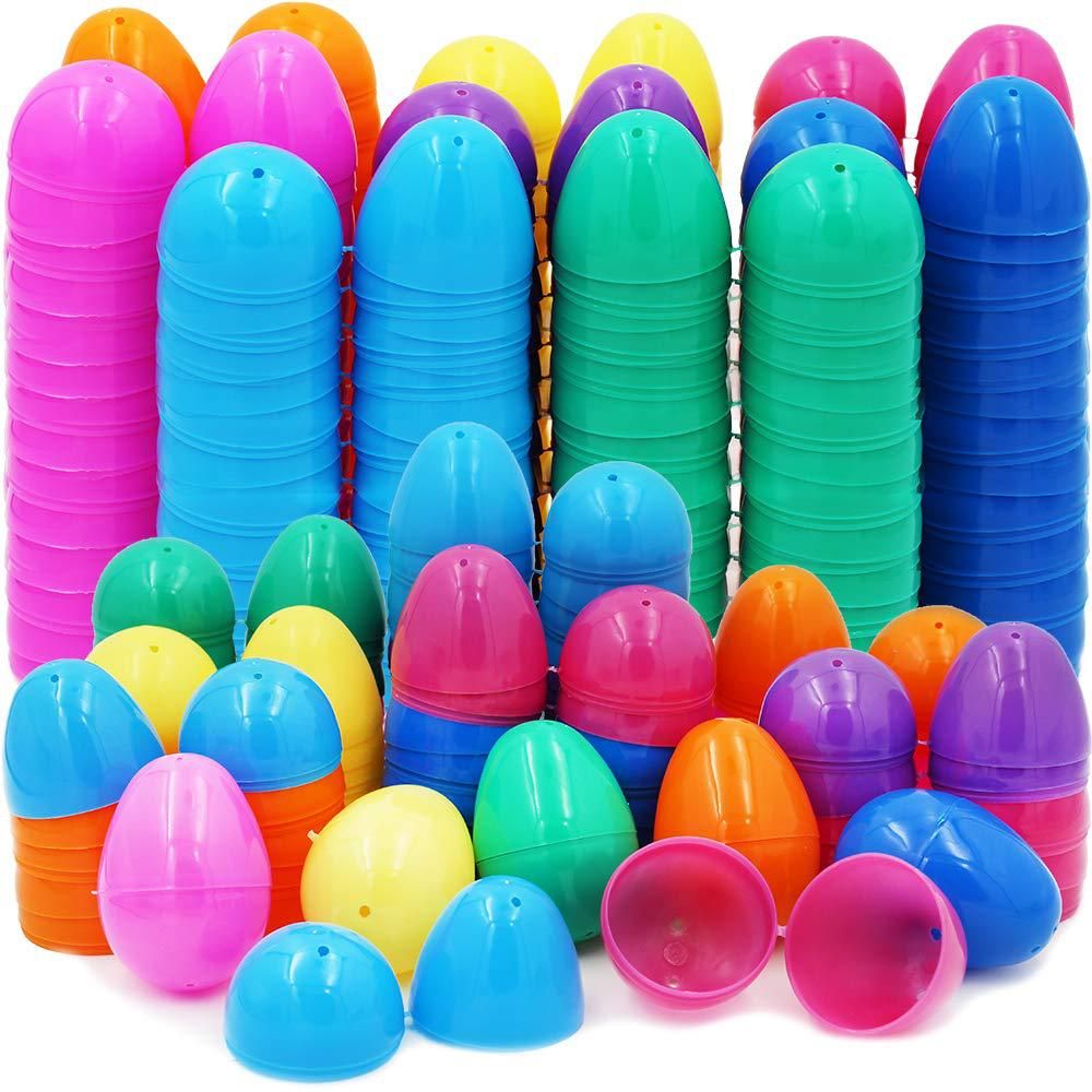 Fillable Easter Eggs, Bulk Colorful Bright Plastic Easter Eggs 100 Pack