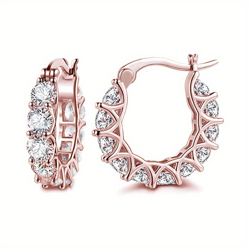 Exquisite Zircon Hoop Earrings