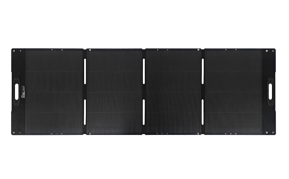 Outdoor mobile solar power generation panel 120W (4 fold integrated laminated belt bracket), IP67, battery conversion efficiency 24%,5V/3A,9V/1.5A, MC