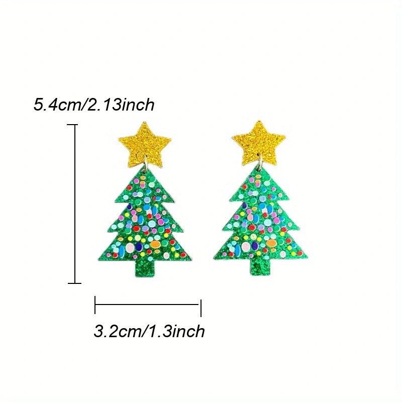 Trendy Christmas Party Jewelry Gingerbread Christmas Tree Cake Koala Dinosaur Rainbow Dessert Cat Alpaca Cute Xmas Design Creative Female Gift