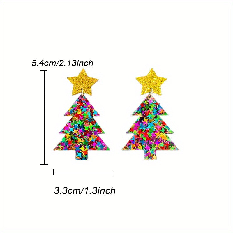 Trendy Christmas Party Jewelry Gingerbread Christmas Tree Cake Koala Dinosaur Rainbow Dessert Cat Alpaca Cute Xmas Design Creative Female Gift