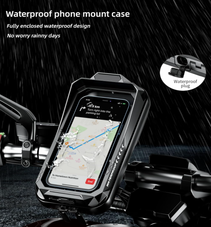 Bicycle phone stand, motorcycle phone stand, bag with visor and touch screen, bracket 360 degree rotation universal phone holder suitable for 4.0-6.7 