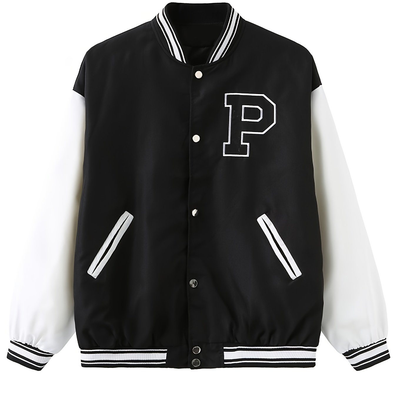 Women's Varsity Jacket Vintage Letter Print Cropped Baseball Coat 90's Fashion Streetwear Bomber Outer Coat