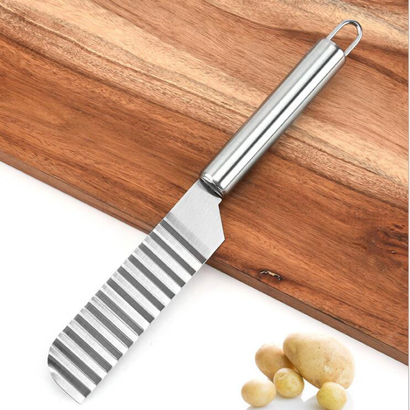 Potato Wave Knife Vegetable Planer Stainless Steel Stripe Cutting Equipment Wave Rolling Cutter Wave Cutter Wave Slicer Kitchen Accessories Gadget Tools