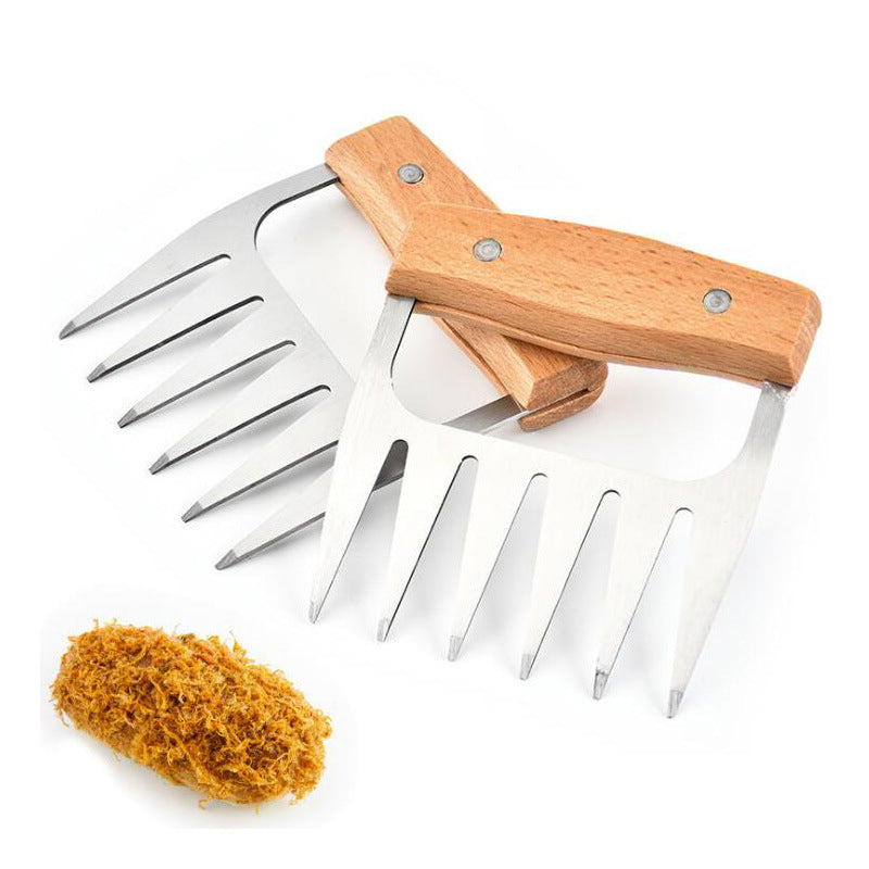 Set of 2 Bear Claw Pulled Meat Shredder Claws Stainless Steel Barbecue Forks for Shredding Handling & Carving Brisket Shredder for Pulling Lifting Heavy Duty