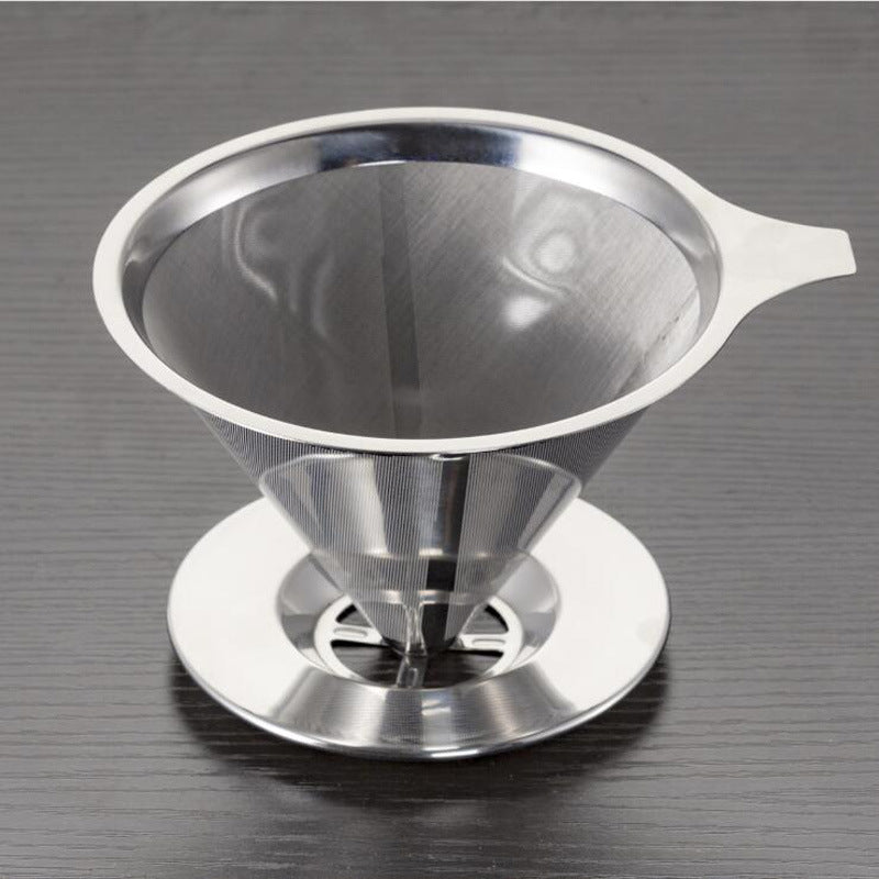 Pour Over Coffee Dripper With Stand Stainless Steel Reusable Drip Cone Coffee Filter Portable Pour-Over Coffee Maker Paperless Metal Fine Mesh Strainer Coffee