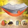 Single & Double Hammock with Mosquito Net Tree Straps Waterproof Portable and Lightweight Parachute Nylon Hammock for Backpacking Hiking Travel Outdoor