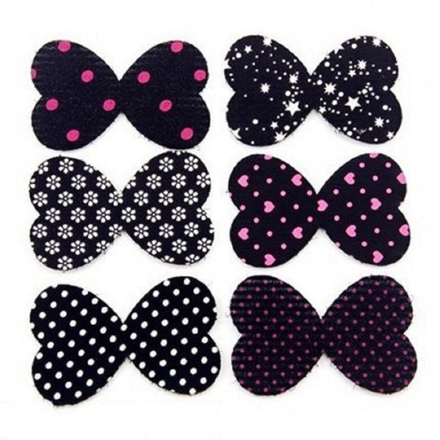 Black Hair Magic Stickers 6 Pieces Per Pack Bangs Post Magic Sticker Hair Stickers Clip-Less Hair Ornaments Hair Fringed Reusable Random Designs Hair 