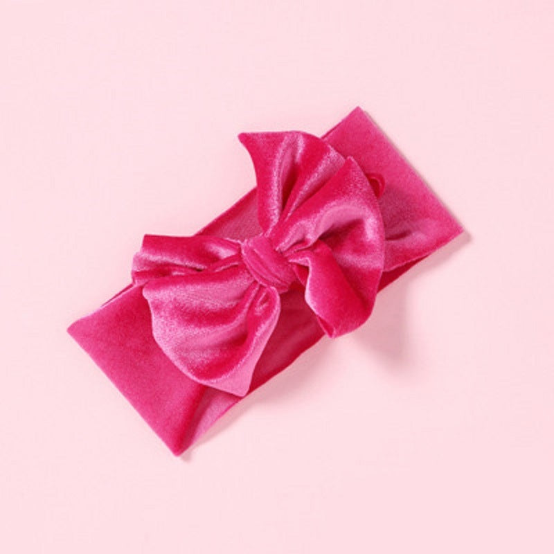 Baby Bows Velvet Headbands Turbans Hairband Headwraps Stretchy Wide Cross Knotted for Newborn Toddlers Kids