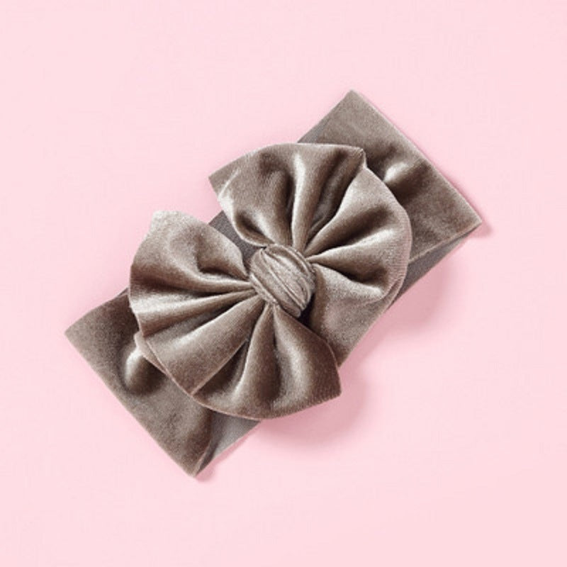 Baby Bows Velvet Headbands Turbans Hairband Headwraps Stretchy Wide Cross Knotted for Newborn Toddlers Kids