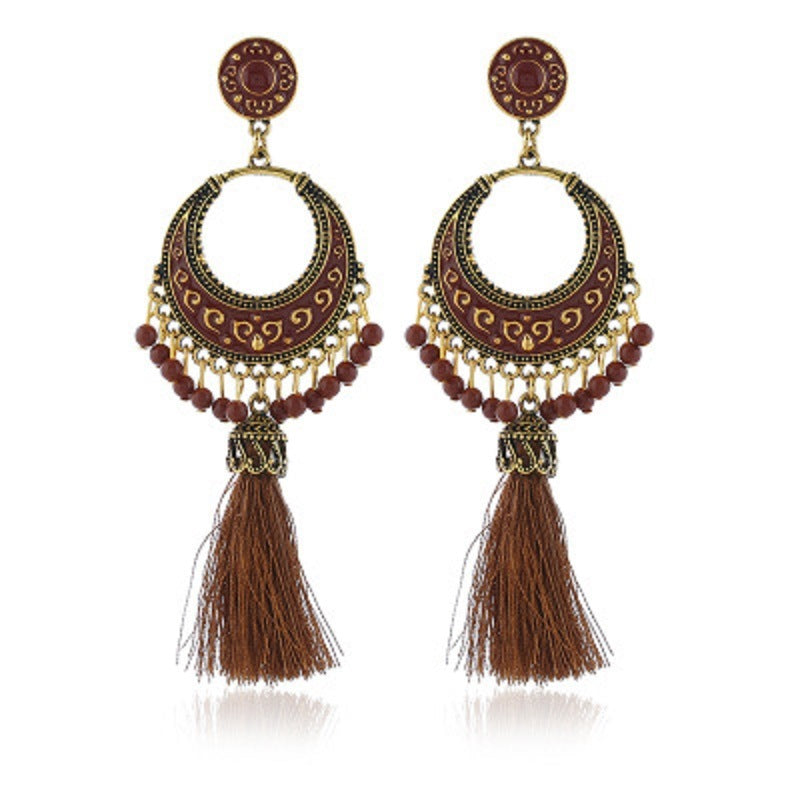 Vintage Bohemian Tassel Earrings Ethnic Jewelry Earrings Fashion Dangle Earrings