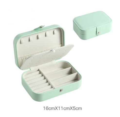 Portable Jewelry Box Jewelry Organizer Display Travel Jewelry Case Boxes Button Leather Storage Zipper Jewelers Joyero