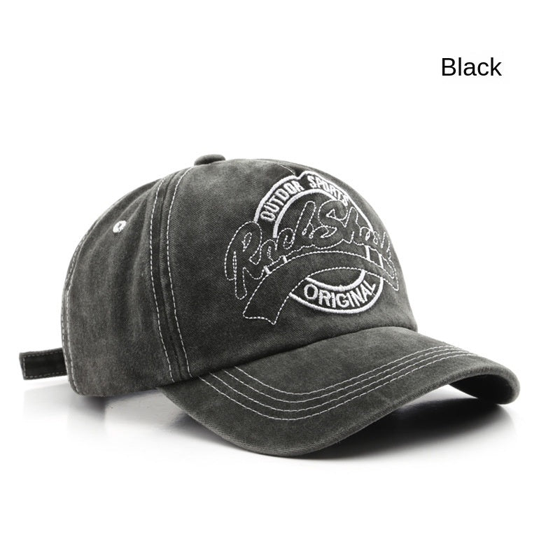 Washed Old Letter Embroidery Five piece Hat Outdoor Male Travel Sunscreen Baseball Hat Duck Tongue Hat