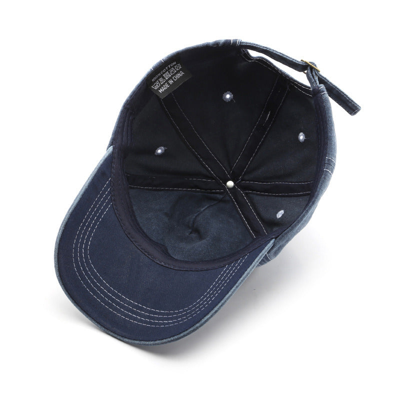 Washed Old Letter Embroidery Five piece Hat Outdoor Male Travel Sunscreen Baseball Hat Duck Tongue Hat