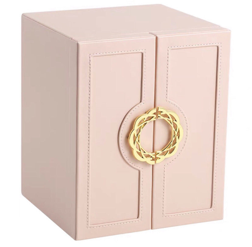 Jewelry Organizer Box Display 5 Layer Large Capacity Double Door PU Leather Drawer Storage Box Cases for Earrings Necklace