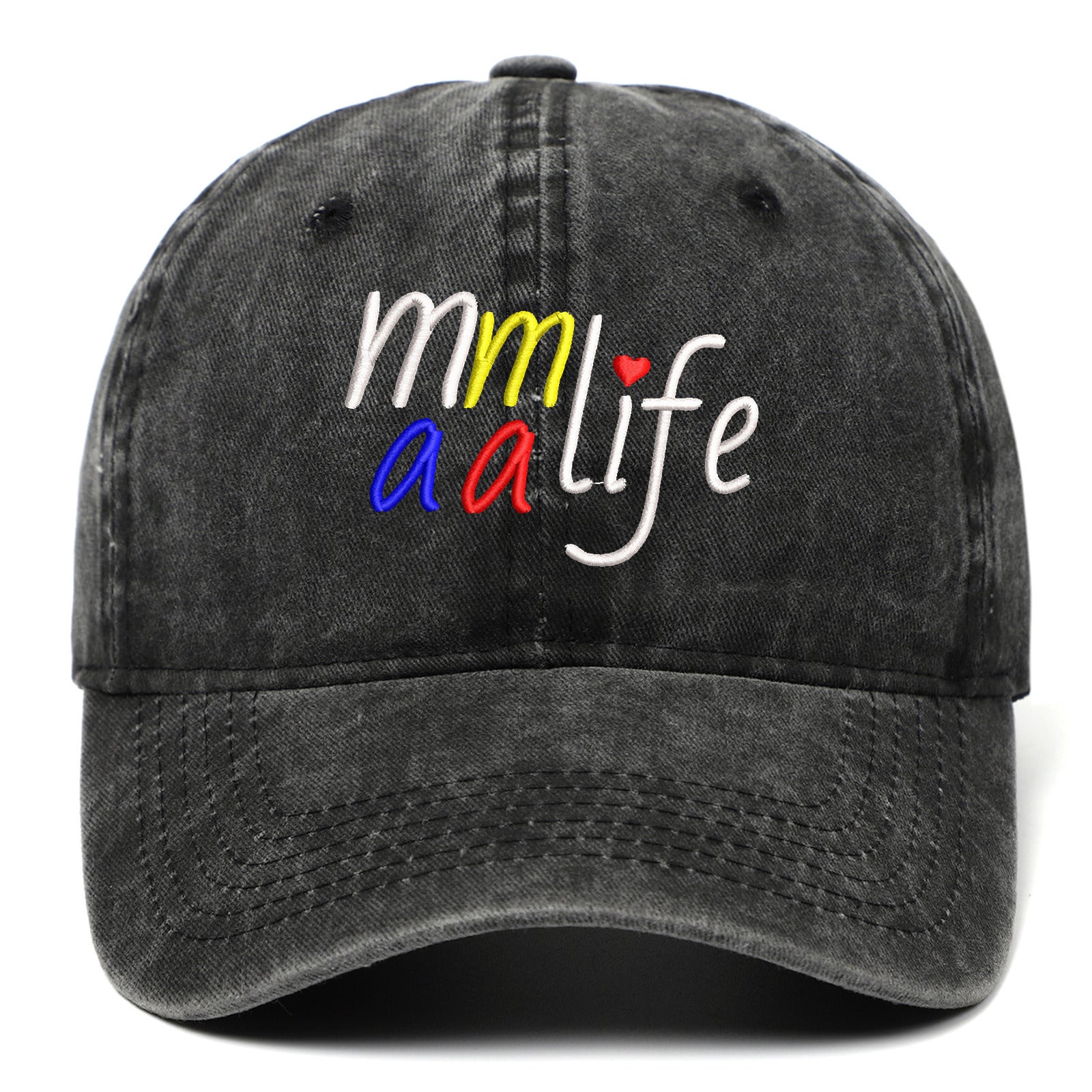 DAD MOM letter embroidered wash baseball cap outdoor sports wash cotton sunshade cap