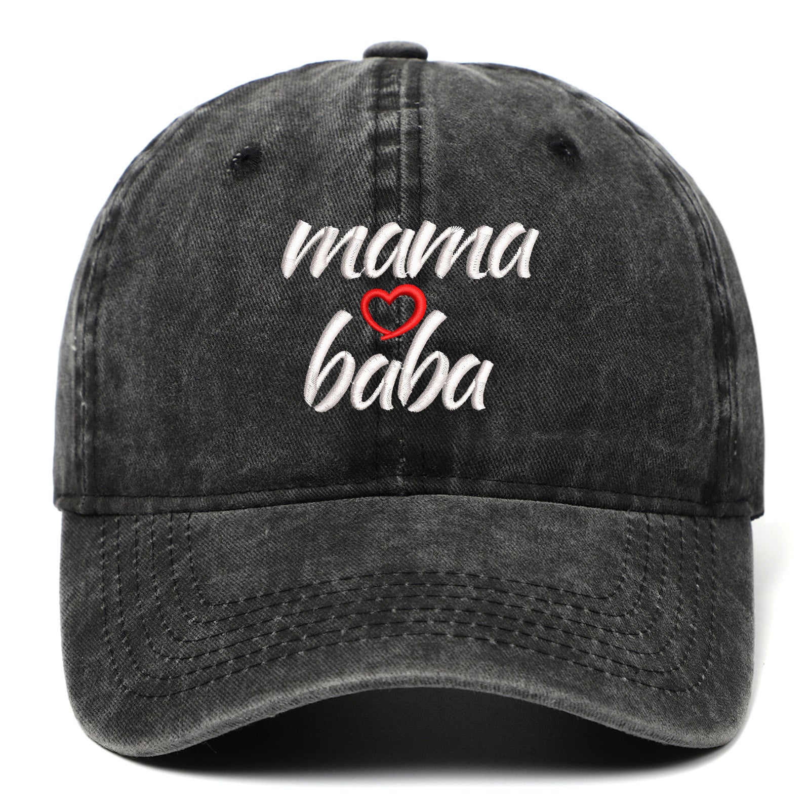 DAD MOM letter embroidered wash baseball cap outdoor sports wash cotton sunshade cap