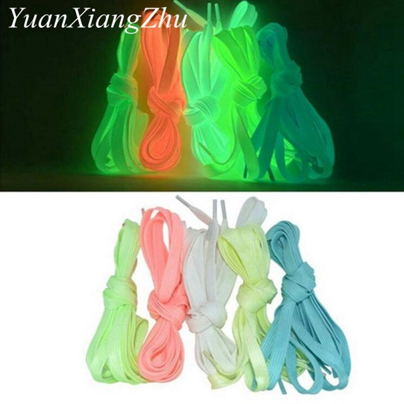 1 Pair Luminous Shoelaces Flat Sneakers Canvas Shoe Laces Glow In The Dark Night Color Fluorescent Shoelace 80/100/120/140cm