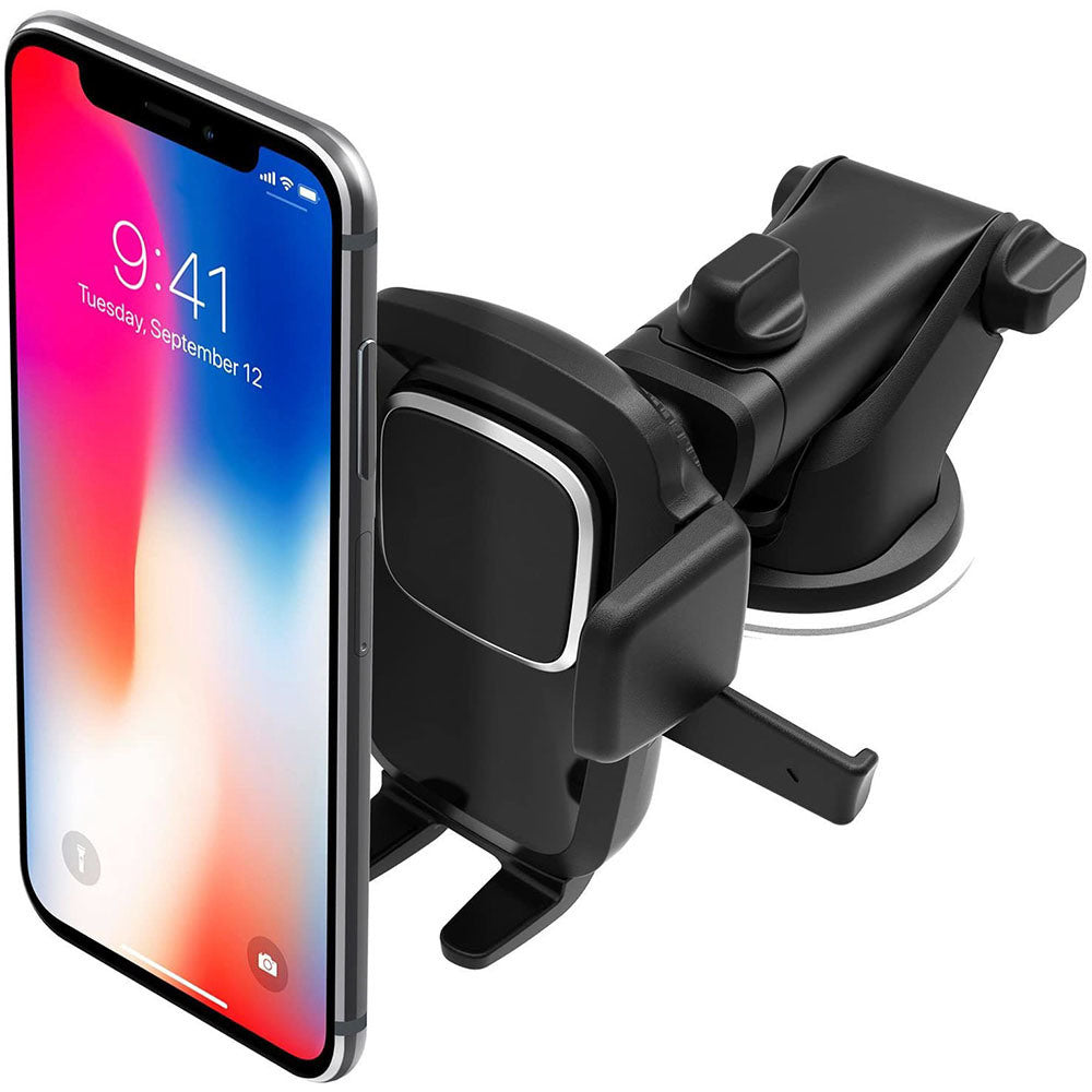 Easy One Touch 4 Dash & Windshield Universal Car Mount Phone Holder Desk Stand for -iPhone; Samsung; Moto; Huawei; Nokia; LG; Smartphones; Black