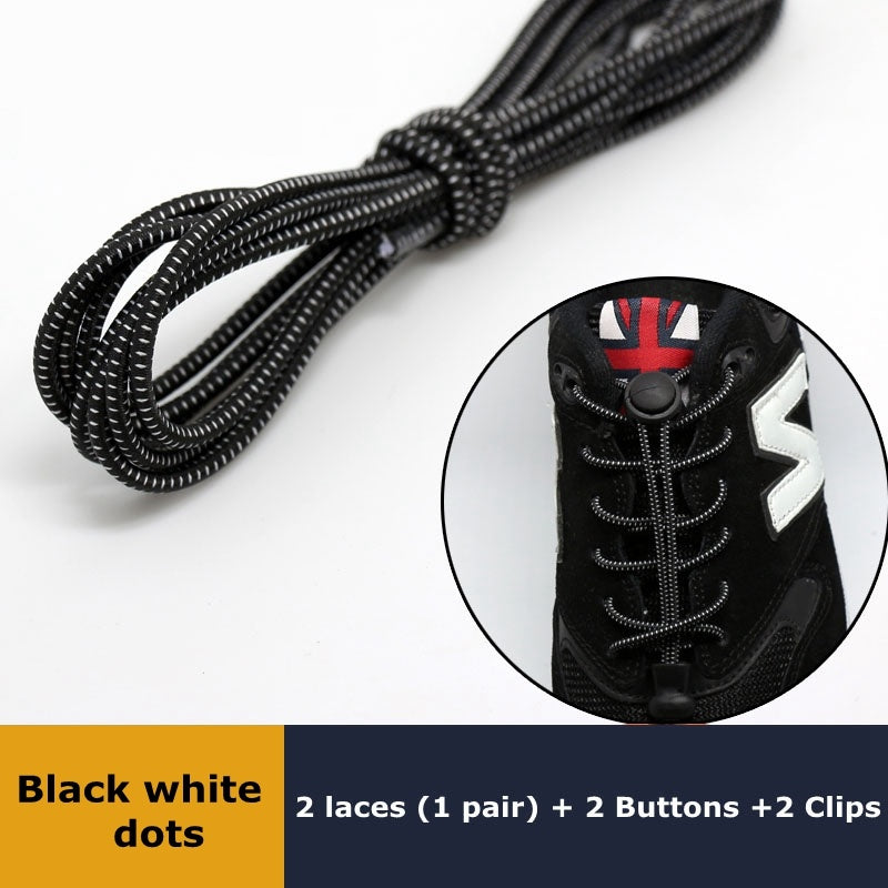 1Pair 23 colors Sneaker ShoeLaces Elastic No Tie Shoe Laces Stretching Lock Lazy laces Quick Rubber Shoelace Shoestrings