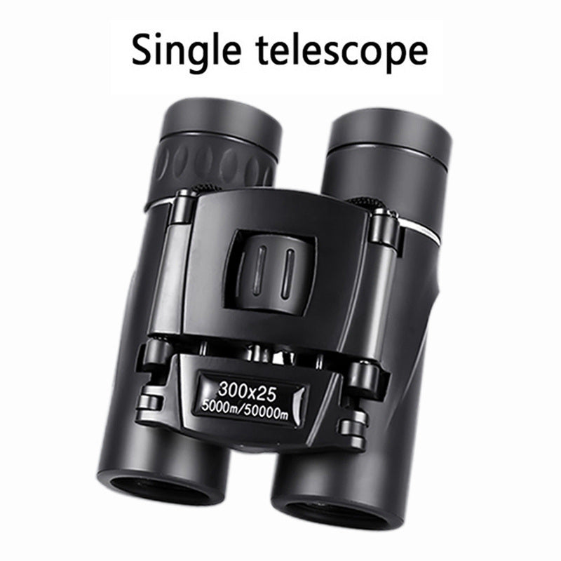 500X25 / 300X25 Professional Folding Small Compact Lightweight Binoculars; Long Range Zoom Telescope With Storage Bag For Hiking Hunting Travel Super Foot Bowl Game Watching