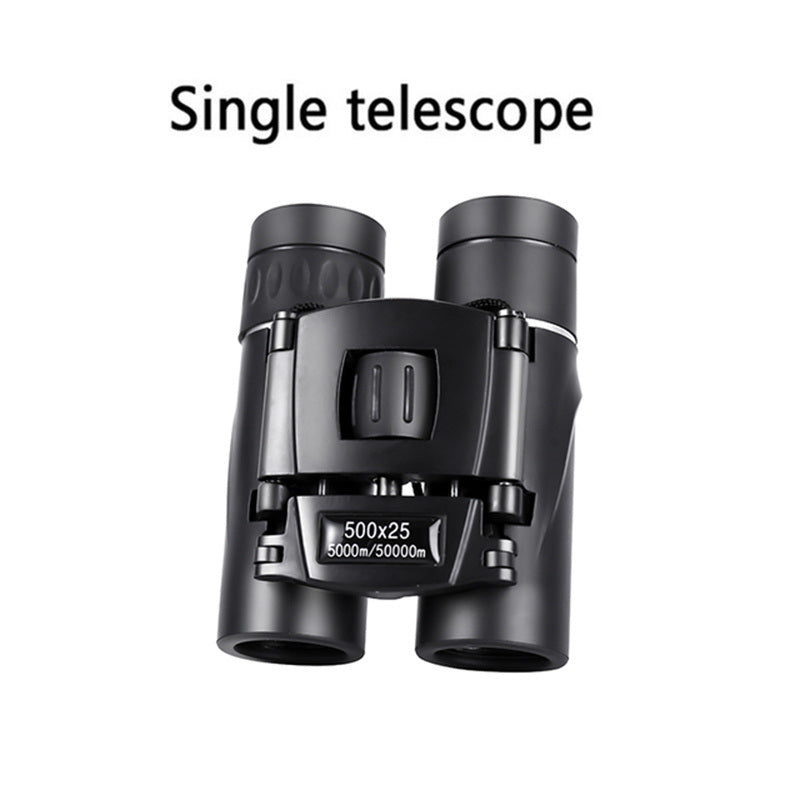500X25 / 300X25 Professional Folding Small Compact Lightweight Binoculars; Long Range Zoom Telescope With Storage Bag For Hiking Hunting Travel Super Foot Bowl Game Watching