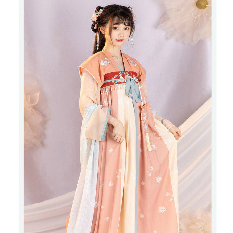 Hot selling girl Ancient costume adult fairy gas Tang back blouse pleated skirt Improved autumn Hanfu Spring and Summer