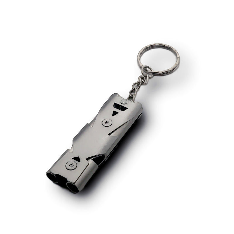 Stainless Whistle Double Tube Lifesaving Emergency SOS Outdoor Survival Whistle