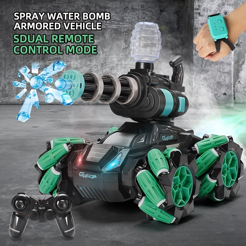 1pc 2.4G Water Bomb RC Tank RC CAR Shoots Toys For Boys; Tracked Vehicle Remote Control War Tanks; Radiocontrol Birthday Gifts Holiday Gifts Memorial 