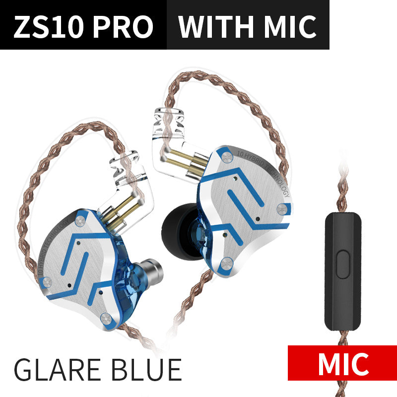 Gold Earphones 4BA+1DD Hybrid 10 drivers HIFI Bass Earbuds In Ear Monitor Headphones Noise Cancelling Metal Headset