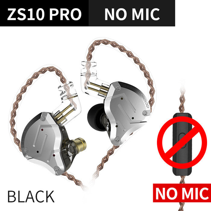 Gold Earphones 4BA+1DD Hybrid 10 drivers HIFI Bass Earbuds In Ear Monitor Headphones Noise Cancelling Metal Headset
