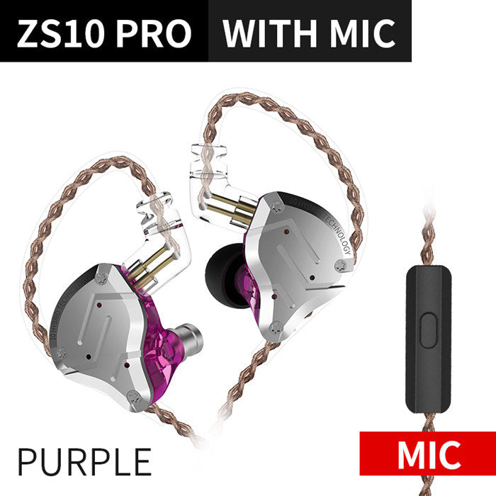 Gold Earphones 4BA+1DD Hybrid 10 drivers HIFI Bass Earbuds In Ear Monitor Headphones Noise Cancelling Metal Headset