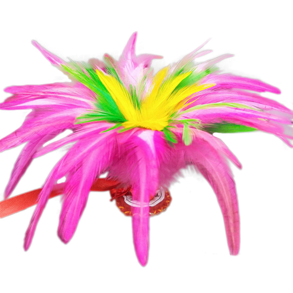 Feather Kick Shuttlecock Chinese Jianzi Foot Exercise Sports Outdoor Toy Game for Kids; Colorful Pink