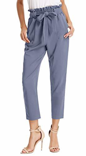 Women's Cropped Paper Bag Waist Pants with Pockets