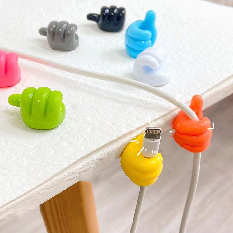 3pc/5pc/10pcs Thumb Cable Organizer Charging Cable Storage Fixer Free Punch