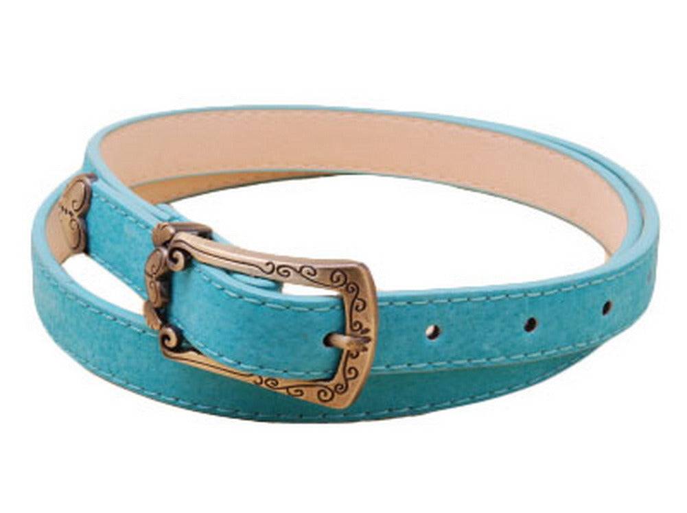 Retro Heart Women's Belts Carved Female Belt Azure