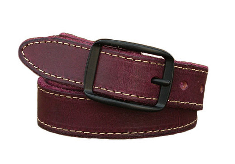 Retro Square Buckle Belt for Women Dark Purple Leather Belt for Jeans Dresses