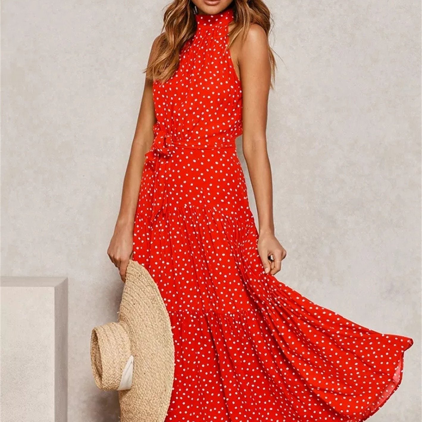 Women's Dreses Halter Strapless Neck Floral Print Summer Vacation Dresses