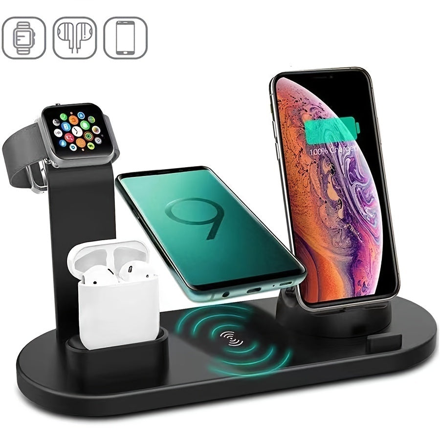 5-In-1 Wireless Charger Station Type-C Fast Charging Stand For IPhone 14 13 12 11 Pro Max; Desk Chargers For Watch Airpods