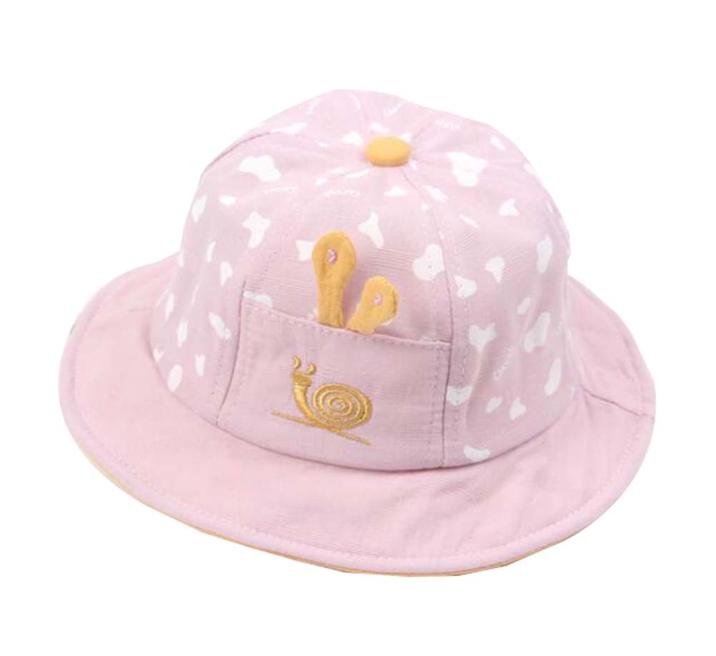 Boys Girls Summer Sun Protection Hat Toddler Snails Embroidery Cap; Pink