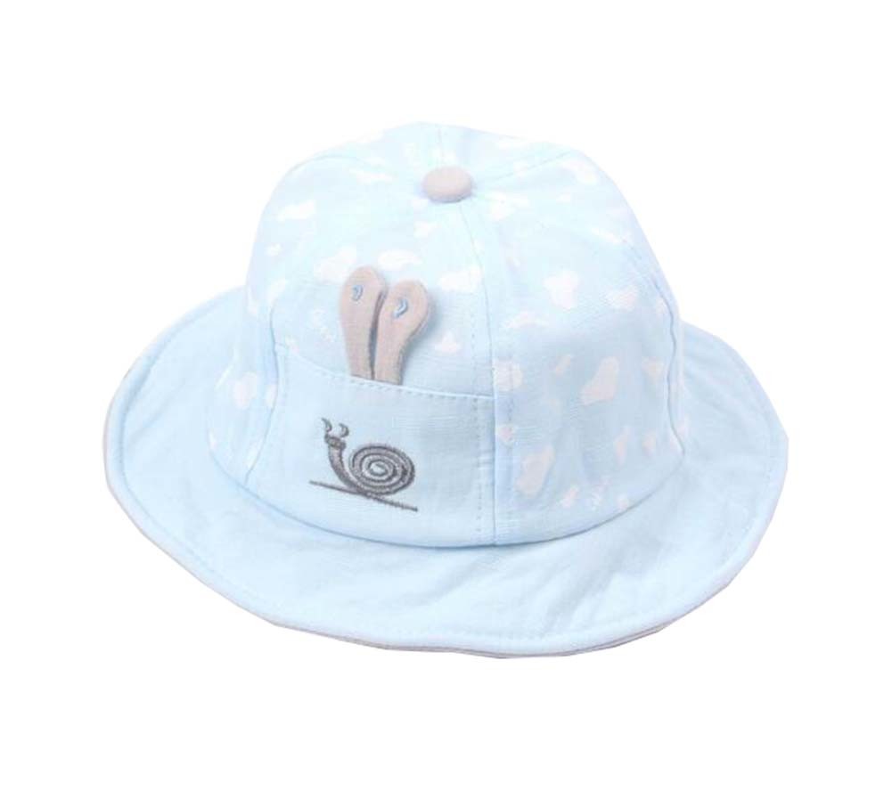 Boys Girls Summer Sun Protection Hat Toddler Snails Embroidery Cap; Blue