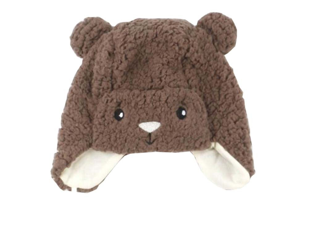 Boys Girls Winter Plush Hat Toddler Cute Windproof Cap; Brown