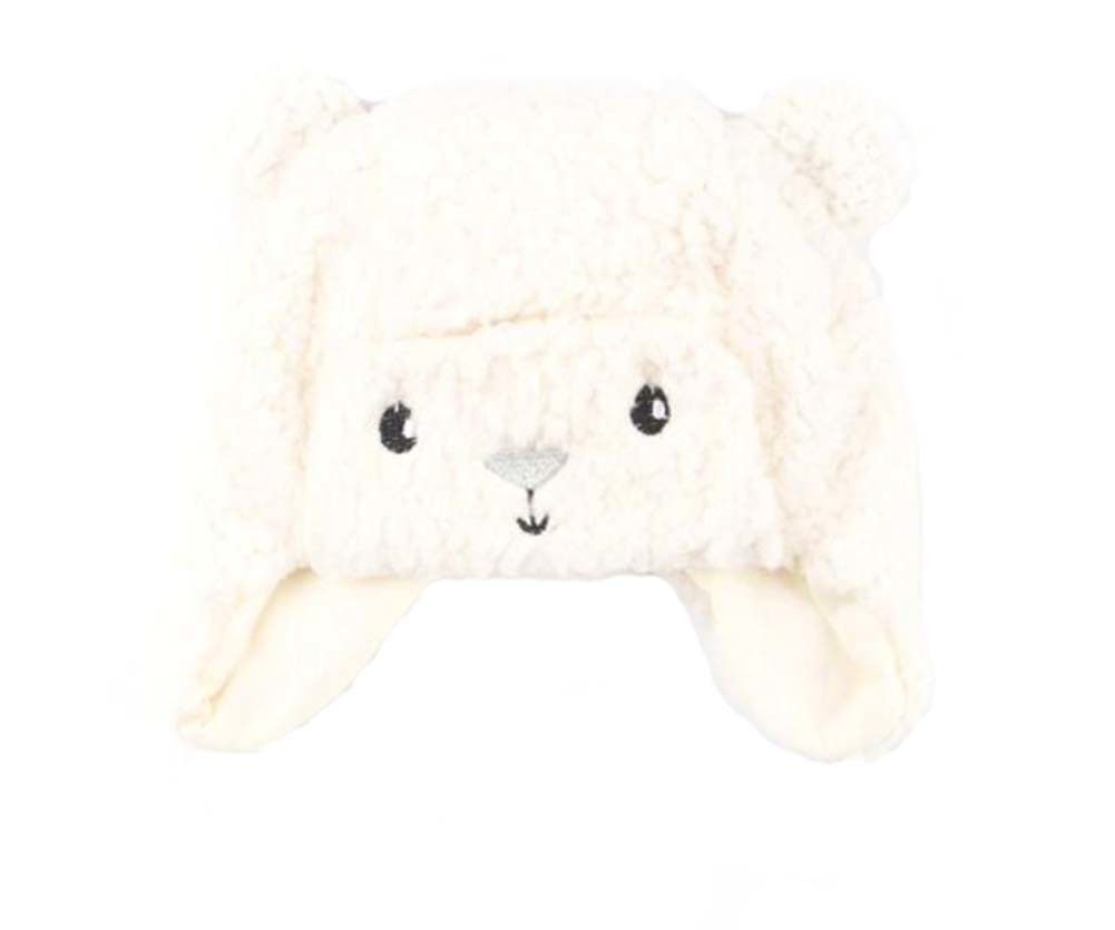 Boys Girls Winter Plush Hat Toddler Cute Windproof Cap; White