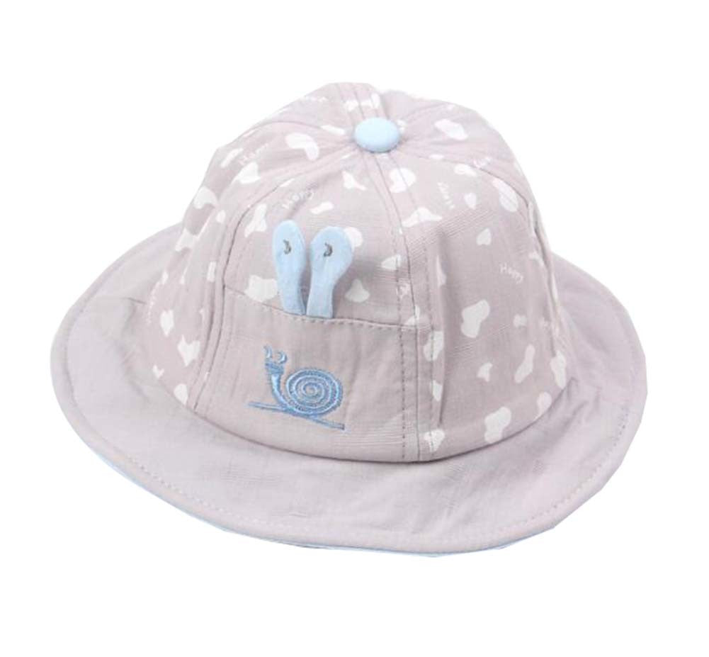 Boys Girls Summer Sun Protection Hat Toddler Snails Embroidery Cap; Gray