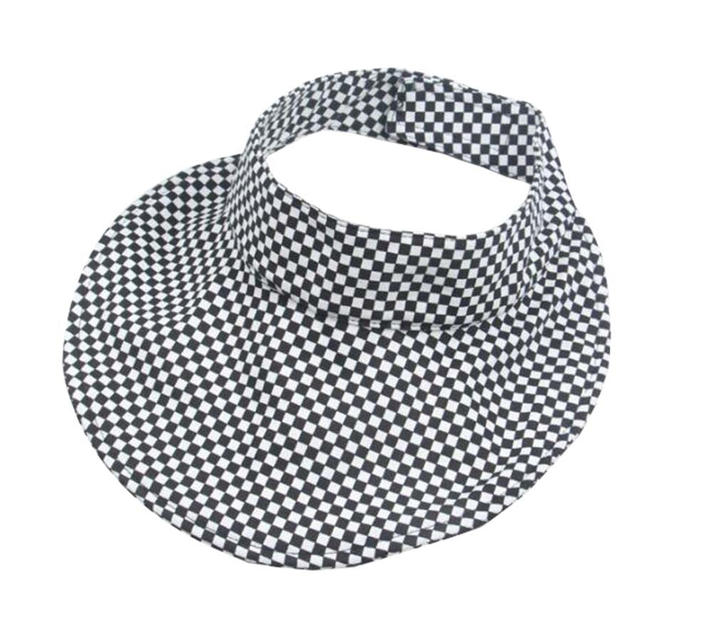 Kids Summer Sun Protection Empty Top Hat Foldable Hat; Lattice