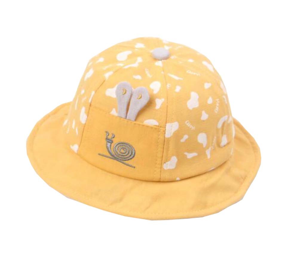 Boys Girls Summer Sun Protection Hat Toddler Snails Embroidery Cap; Yellow