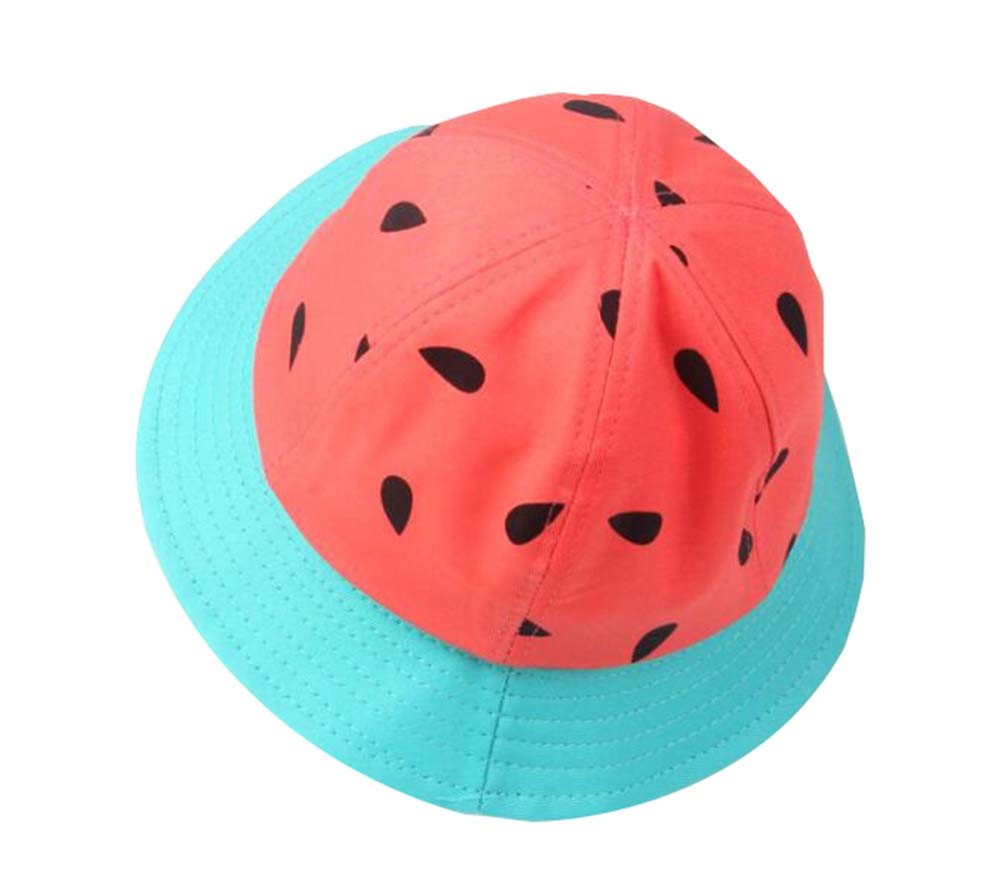 Boys Girls Summer Sun Protection Hat Kids Watermelon Fisherman Hat; Red