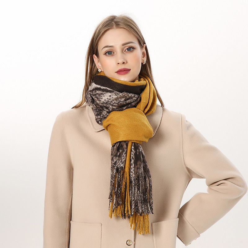 Autumn and winter new snake shaped scarf for women; medium length warmth; European and American fashion personality; thickened shawl; scarf; cashmere like scarf